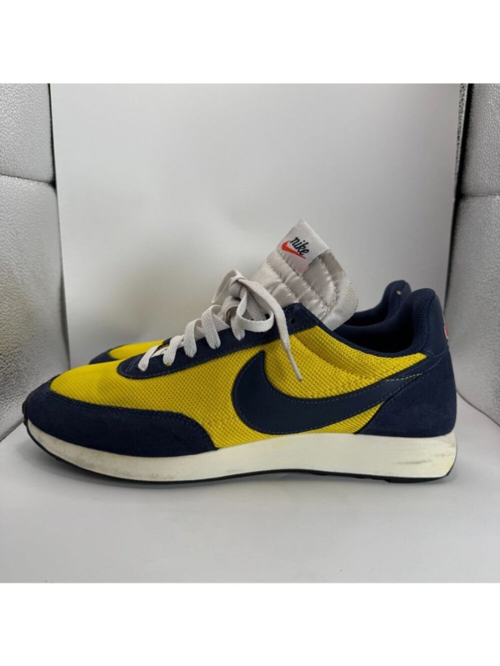 Nike Daybreak Retro Shoes Yellow & Navy US 10.5 Mesh & Suede Mens Sneakers - Picture 4 of 9